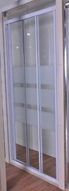 Πόρτα ντους γυαλιού συνήθειας, 3Pcs συρόμενες πόρτες γυαλιού ντους με το άσπρο χρωματισμένο σχεδιάγραμμα