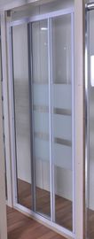 Πόρτα ντους γυαλιού συνήθειας, 3Pcs συρόμενες πόρτες γυαλιού ντους με το άσπρο χρωματισμένο σχεδιάγραμμα