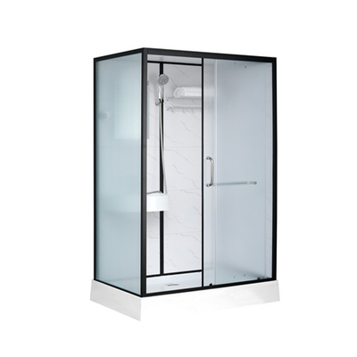Άσπρος ακρυλικός δίσκος 1200*1000*2150mm ABS καμπινών ντους μαύρο αλουμίνιο